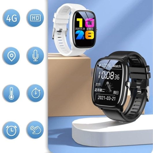 Dam Electronics D11W-XT Smartwatch Infantil 4G GPS WiFi 1,14" LCD Termómetro Pulsómetro