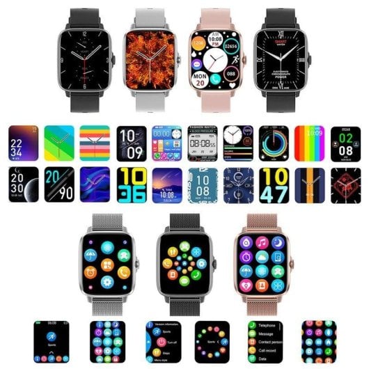 Dam Electronics Smartwatch DT102 Bluetooth 44mm IPS Schwarz 1,9'' IP67 Pulsmesser ECG