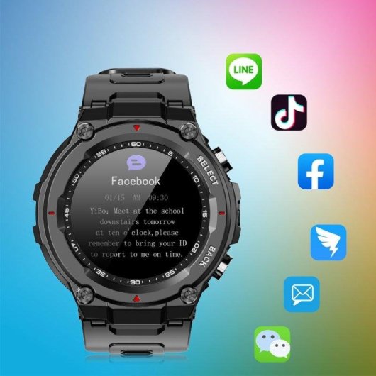 Dam Electronics Smartwatch Q666K Bluetooth 1,28 pollici Metallo IP68 Pulsometro Tensiometro