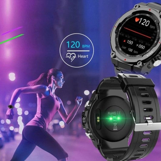 Dam Electronics Smartwatch Q666K Bluetooth 1,28 pollici Metallo IP68 Pulsometro Tensiometro