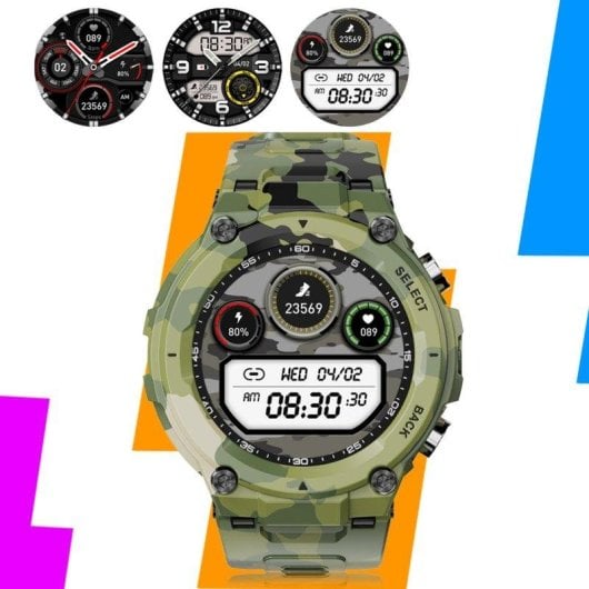 Dam Electronics Smartwatch Q666K Bluetooth 1,28 pollici Metallo IP68 Pulsometro Tensiometro