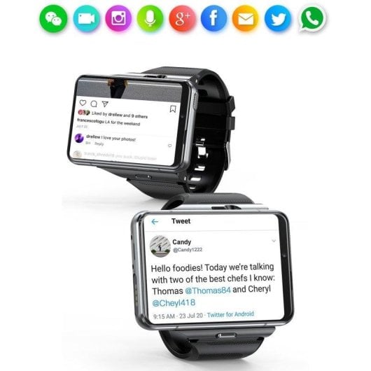 Dam Electronics Smartwatch Phone S999 4G GPS 2,88'' Android 9.0 Quad Core Nero 4GB 64GB