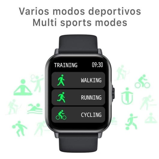 Dam Electronics A01 Bluetooth 40mm Pantalla Táctil Gris Silicona IP68 SpO2 Pulsómetro