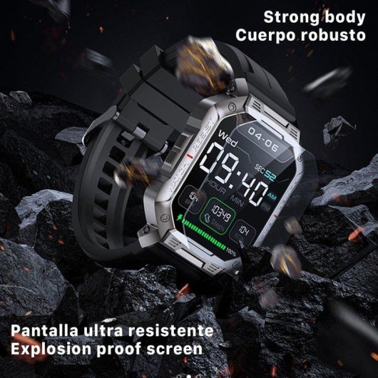 Dam Electronics Smartwatch NX3 Outdoor Bluetooth 1,83'' Nero Metallo IP67 Pulsossimetro SpO2