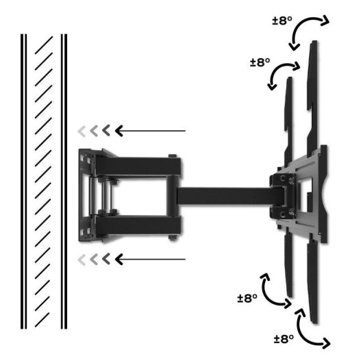 UNYKAch UK1295 Soporte TV Pared Doble Brazo 37 a 75" VESA 100x100 a 600x400 Máx 45Kg