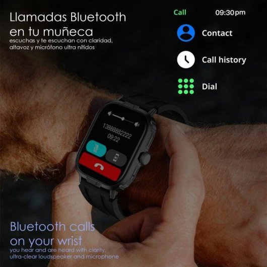 Dam Electronics M106 Bluetooth 2,01" IPS Negro Correa Silicona y Nylon IP68 Pulsómetro SpO2