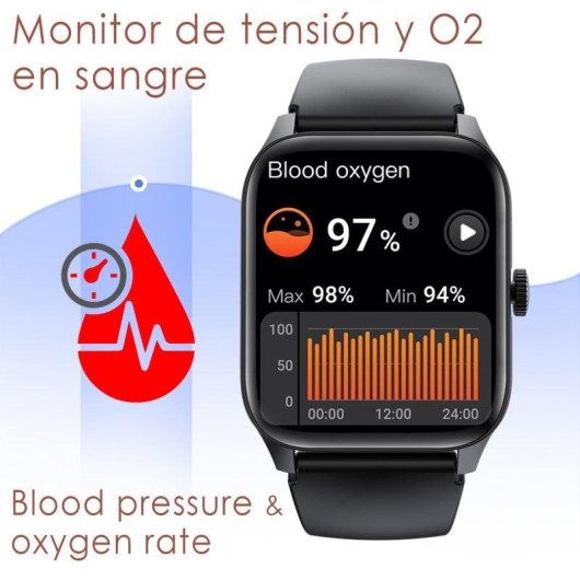 Dam Electronics QS56 Bluetooth 1,83'' TFT Nero IP67 Pulsossimetro SpO2
