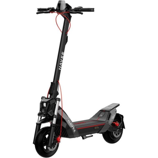 Patinete électrique NAVEE NT5 Max 500W Autonomie 85km Roues 10,5" Freins Disque Noir Gris Rouge