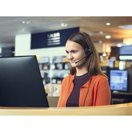 Epos IMPACT 100 kabelgebundene USB-C und USB-A Headset mit Geräuschunterdrückung, schwarz