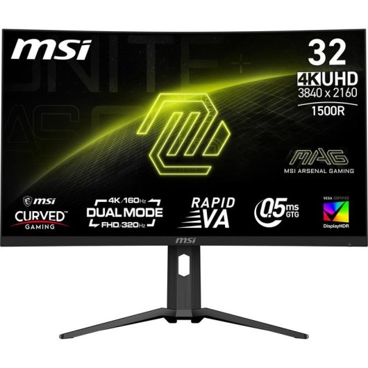 Monitor MSI MAG 321CUPDF 31,5" UltraHD 4K 160Hz VA Curvo FreeSync Premium HDR400 Ajuste de altura