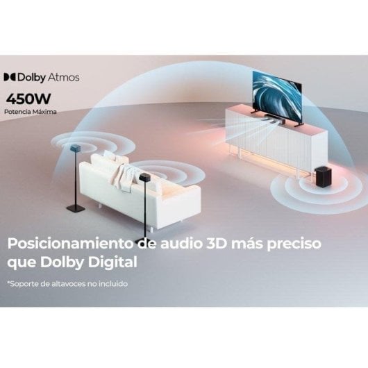 Barra de Sonido Ultimea Poseidon M4T 5.1 600W Bluetooth HDMI-eARC Dolby Atmos Noire
