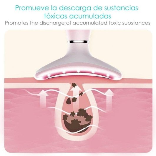 Masajeador Ultrasónico Dam Electronics con Luz LED, Calor y EMS para Cara y Cuello