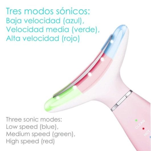 Masajeador Ultrasónico Dam Electronics con Luz LED, Calor y EMS para Cara y Cuello
