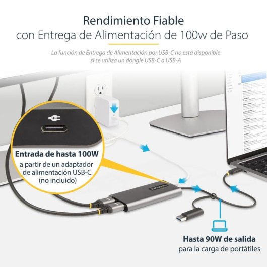 Adaptador USB-C para Duplo HDMI StarTech 4K 60Hz PD 100W