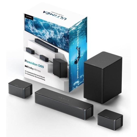 Barra Audio Ultimea Poseidon M4t 5.1 450W Bluetooth Controllo App Dolby Atmos