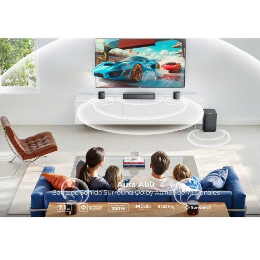Barra Audio Ultimea Aura A60 7.1 4″ Subwoofer Bluetooth 5.3 App Dolby Atmos