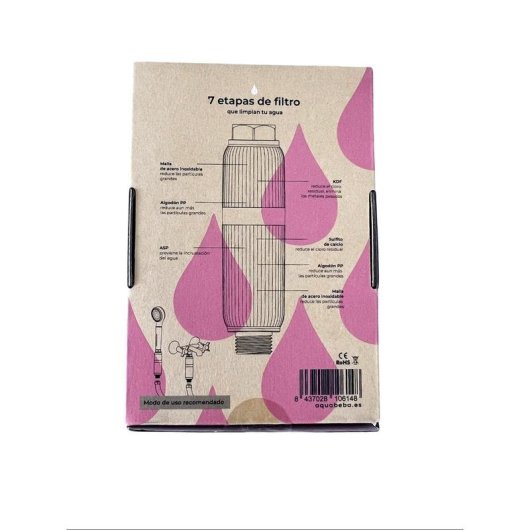Filtro de Ducha Aquafilter Ducha Gold Dorado 7 Etapas