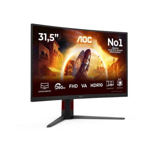 Monitor AOC G4 C32G4Z 31,5" FullHD 260Hz VA Curvo HDR10 Altura Ajustable