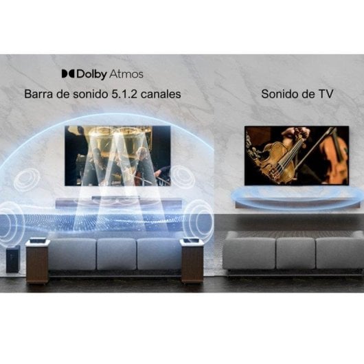 Ultimea Barra de Sonido 5.1.2 520W Bluetooth Subwoofer Inalámbrico Dolby Atmos, Soportes Gratis