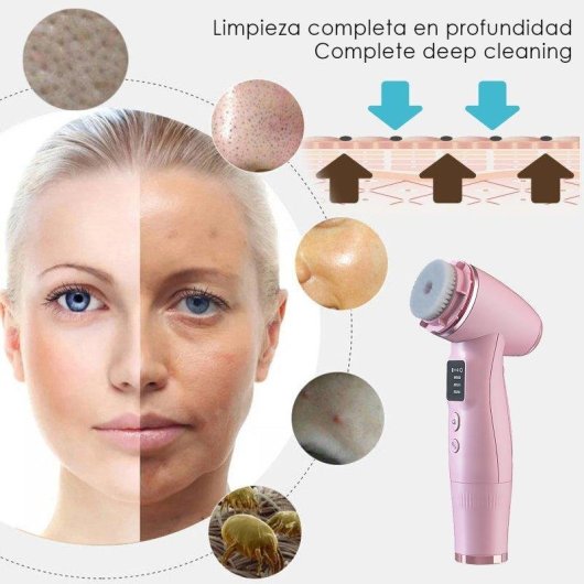 Cepillo Facial Eléctrico Dam Electronics Skin Scrubber 2 Cabezales Exfoliante Masajeador