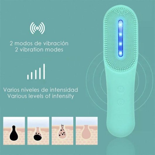 Cepillo Limpiador Facial Dam Electronics con Tratamiento LED Triple Anti Acné