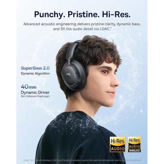Auriculares Baseus Bass BH1 NC inalámbricos Bluetooth 6.0 con Cancelación de Ruido y Micrófono Negro