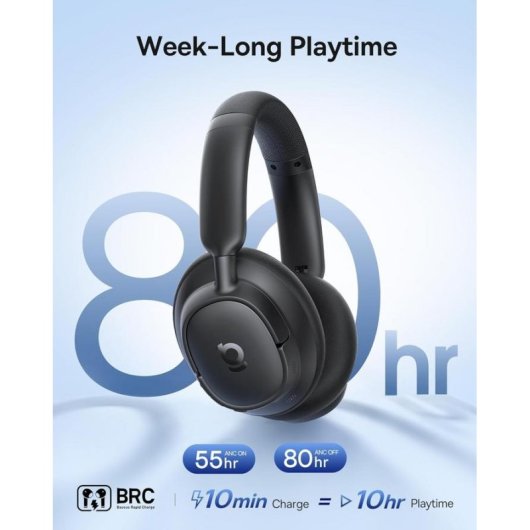 Auriculares Baseus Bass BH1 NC inalámbricos Bluetooth 6.0 con Cancelación de Ruido y Micrófono Negro