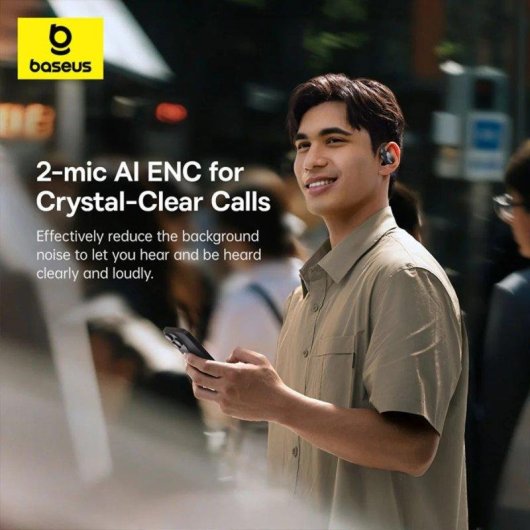 Auriculares Baseus Eli 2i Fit inalámbricos Bluetooth diseño abierto IPX5 negros