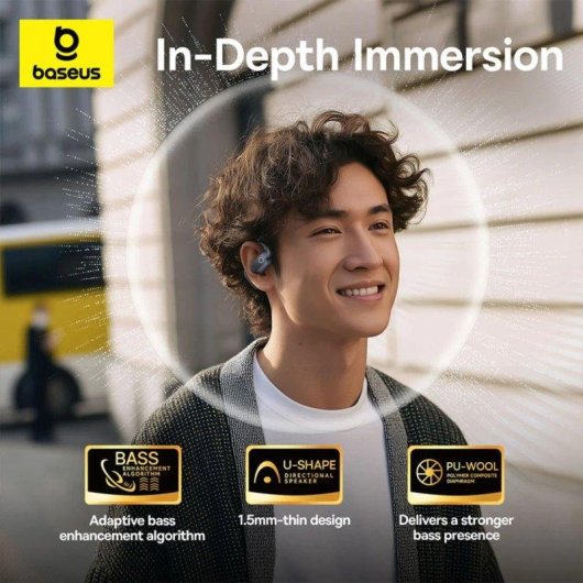 Auriculares Baseus Eli 2i Fit inalámbricos Bluetooth diseño abierto IPX5 negros