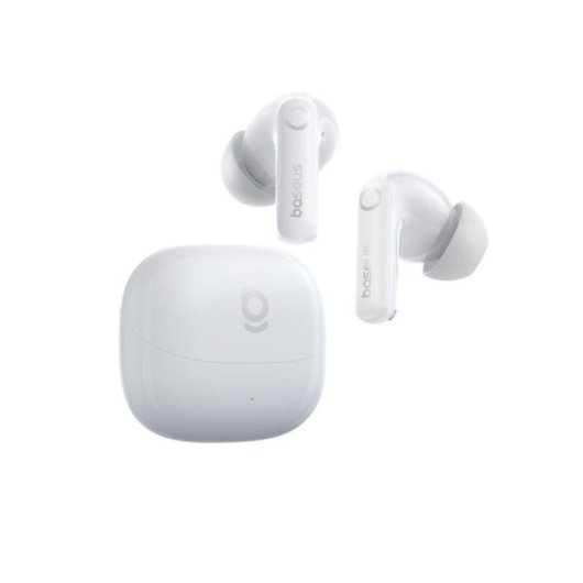 Auriculares Baseus Bass PRO BP1 inalámbricos Bluetooth 6.0 con Cancelación de Ruido, Micrófono y protección IP55 Blanco