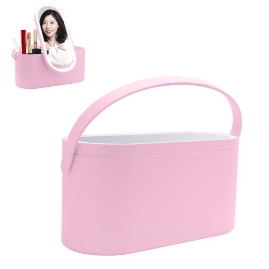 Espejo de maquillaje Dam Electronics con luces LED y caja organizadora portátil