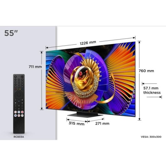 TV TCL Mini LED MSQLED85L 55MSQLED85L 55" 4K Ultra HD 144Hz Smart TV Google TV Dolby Vision HDR10 FreeSync Premium Pro