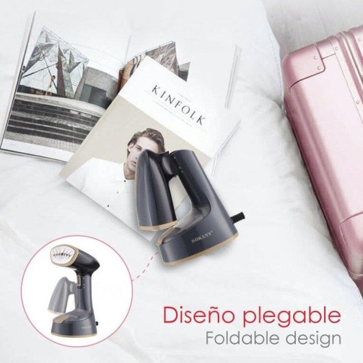 Plancha Vapor Vertical Portátil Dam Electronics 1300W Encendido Rápido Sistema 360 Grados