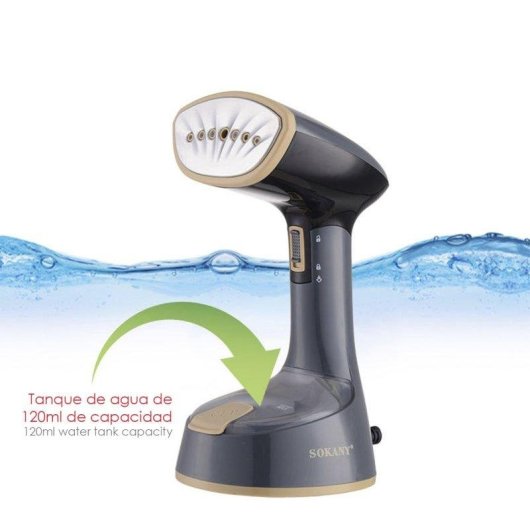 Plancha Vapor Vertical Portátil Dam Electronics 1300W Encendido Rápido Sistema 360 Grados