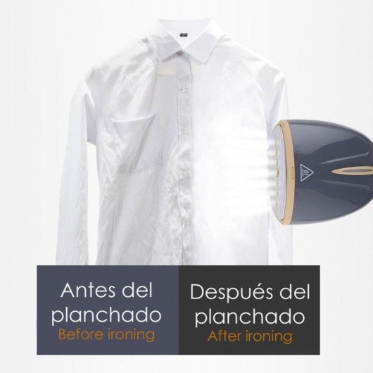 Plancha Vapor Vertical Portátil Dam Electronics 1300W Encendido Rápido Sistema 360 Grados