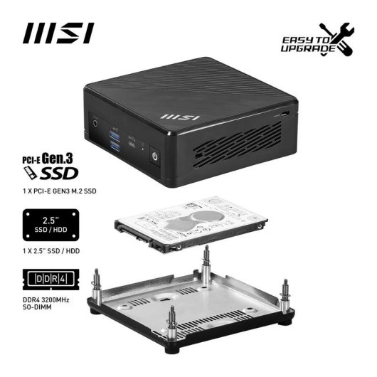 Mini PC MSI Cubi N ADL-007DE Intel N100 4GB 128GB SSD UHD Graphics Windows 11 Pro Dual LAN