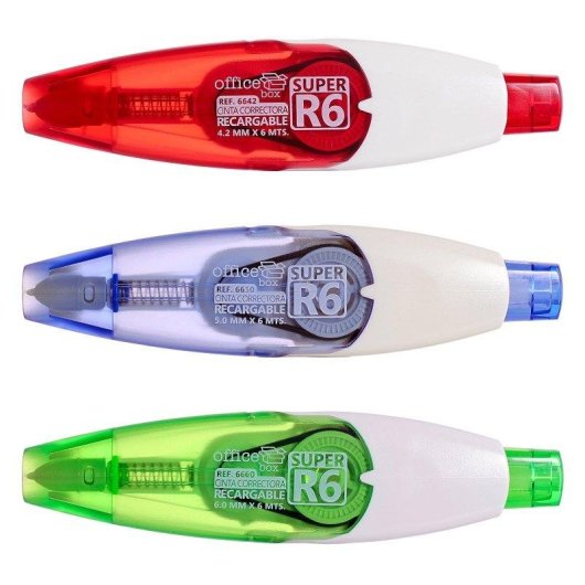 Cinta Correctora SDI Super R6 Retráctil Recargable 5 mm Azul con 3 Recambios