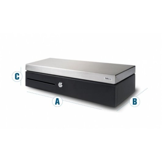 Cajón de efectivo Safescan SD-4617 PVC y acero negro/plata 460x170x100 mm