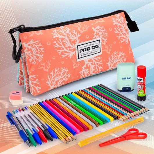 Estuche Escolar Triple Karactermania ColePack PRODG con 40 Utensilios
