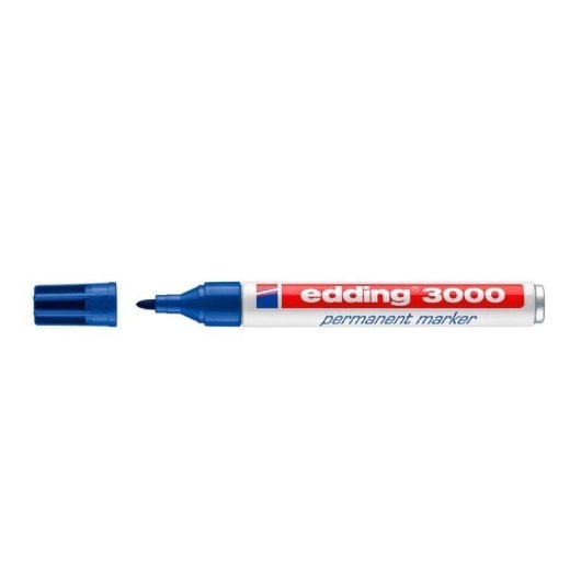 Marcatori Permanenti Edding 3000 Set da 4 Punta Tonda 1.5-3 mm Blu
