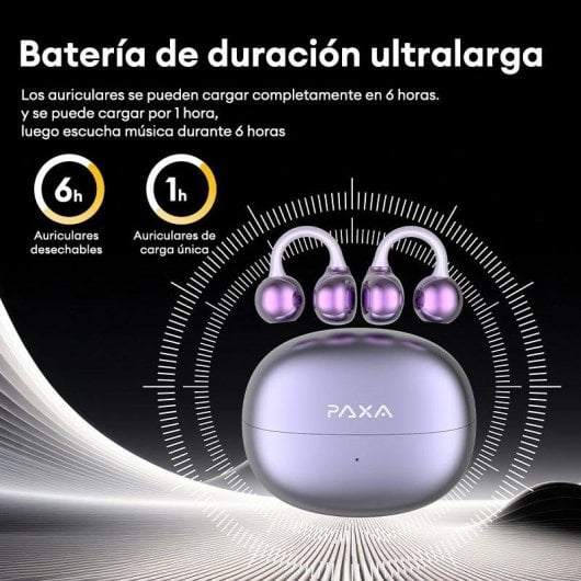 Auriculares Paxa Paxa-c06 inalámbricos Bluetooth para uso diario con carga rápida morados