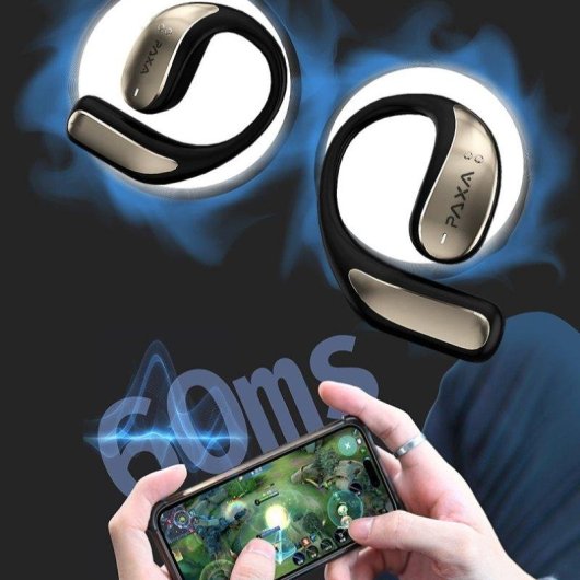 Auriculares Paxa inalámbricos Bluetooth con audio panorámico 360°, diseño ligero y ajuste seguro negro