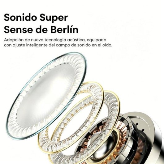 Auriculares Paxa inalámbricos Bluetooth con audio panorámico 360°, diseño ligero y ajuste seguro negro