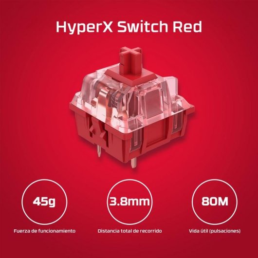 Teclado HyperX Alloy Origins PBT mecánico compacto con teclas PBT y retroiluminación RGB