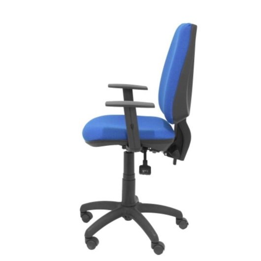 Chaise de bureau ergonomique Piqueras y Crespo Elche S avec accoudoirs réglables, mécanisme synchrone, dossier et assise bleus, garantie 3 ans