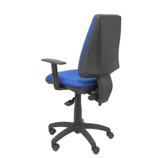 Chaise de bureau ergonomique Piqueras y Crespo Elche S avec accoudoirs réglables, mécanisme synchrone, dossier et assise bleus, garantie 3 ans
