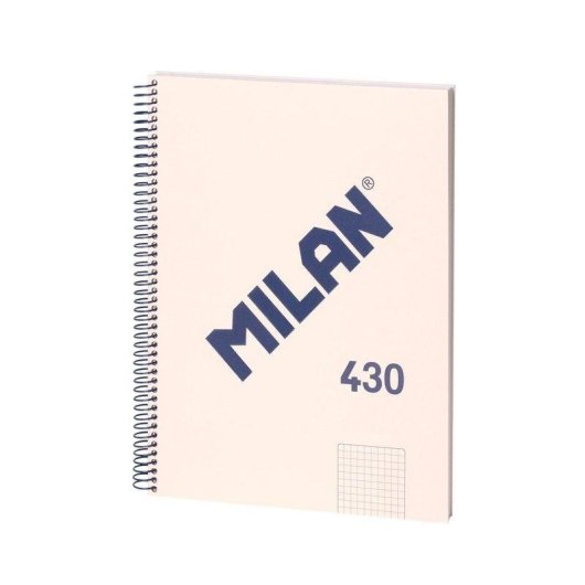 Cuaderno Milan 430 A4 Espiral Tapa Dura Cuadriculado 80 Hojas 95gr Beige