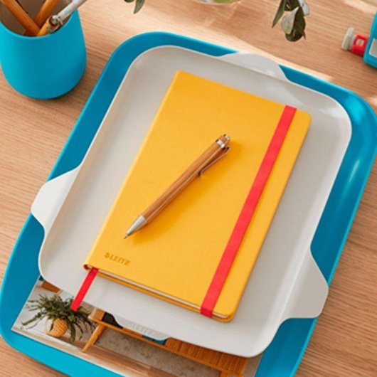 Bandeja Portadocumentos Leitz Cosy Azul con Organizador de Sobremesa