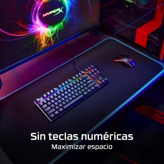 Teclado HyperX Alloy Origins Core mecánico compacto con teclas PBT y switches personalizados