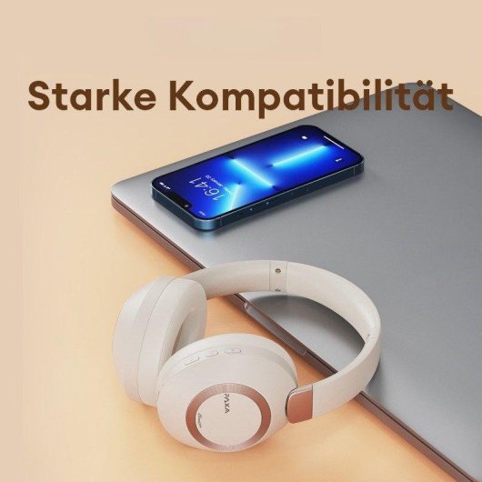 Auriculares Paxa Axa-pa-h01-le inalámbricos Bluetooth 5.3 con micrófono y batería de larga duración beige